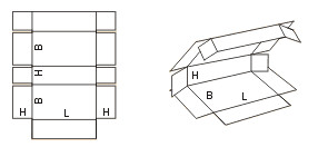 Схема сборки картонной коробки №410 «Пенал»