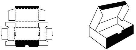 Схема картонной коробки типа «Книжка» с двойной стенкой по бокам