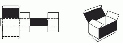 Картонная коробка «Пенал» с креплением крышки к разным сторонам